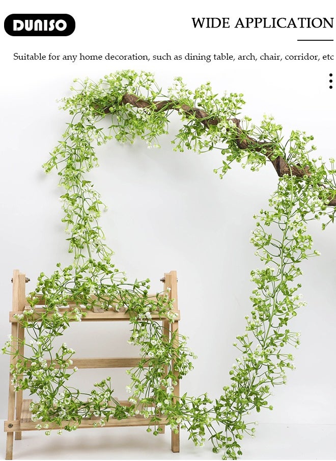 DUNISO 2 PCS Flower Vine Artificial Flowers, Faux Artificial Flower Vine Garland, Outdoor UV Resistant Plants, Simulation Flower for Indoor Outside, Green Plant for Home Wedding Office Table Decoration  - Image 2