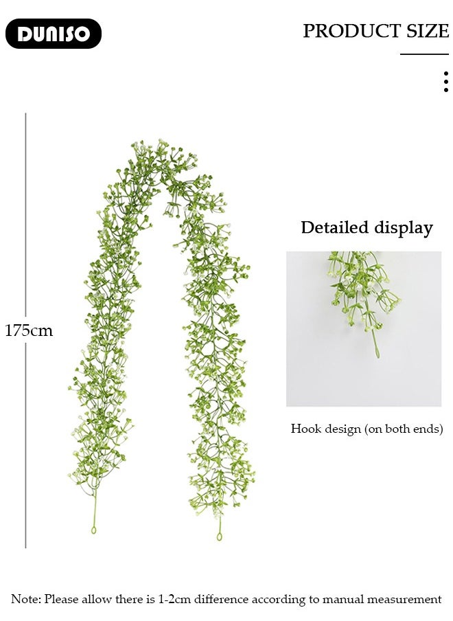 DUNISO 2 PCS Flower Vine Artificial Flowers, Faux Artificial Flower Vine Garland, Outdoor UV Resistant Plants, Simulation Flower for Indoor Outside, Green Plant for Home Wedding Office Table Decoration  - Image 4