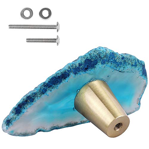 mookaitedecor Agate Slice Cabinet Knobs with Screws Set of 4 Drawer Pull Handles Dresser Wardrobe Cupboard Decorative - Image 3
