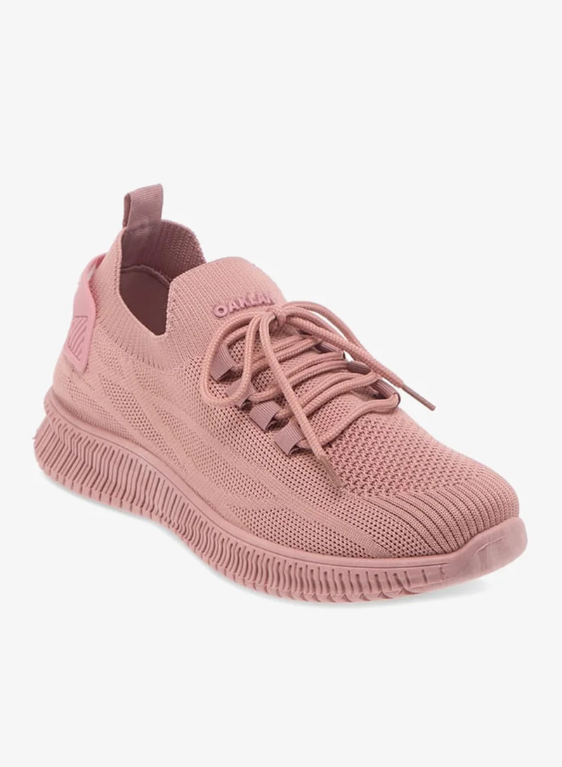 Women's Textured Sneakers with Lace-Up Closure