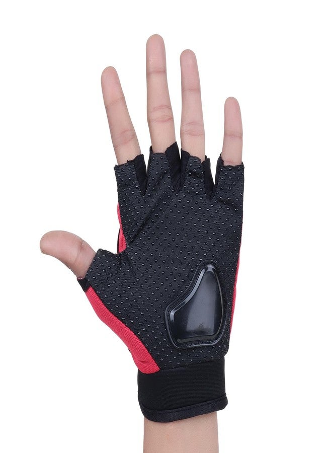 SHIFTER Tactical Half Finger Riding Gloves for Bikers, Motorcycle Gloves for Men, Waterproof Bike Gloves, Cycling Gloves, Driving Gloves, Biker Hand Gloves, Riding Gear, Safety Gloves (RED) - Image 3
