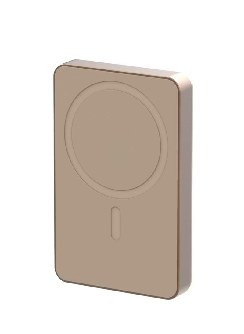 باورولوجي بنك طاقة ماج سيف من الألومنيوم بسعة 10000 مللي أمبير/ساعة مع مؤشر مستوى البطارية، تصميم خفيف الوزن وصغير الحجم، شحن سريع ومتزامن، مدخل ومخرج من النوع C، مخرج لاسلكي 15 وات - تيتانيوم صحراوي - Image 4