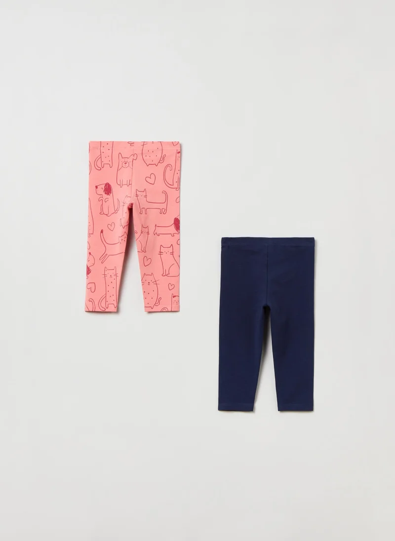 Ovs Two-pack leggings in stretch cotton