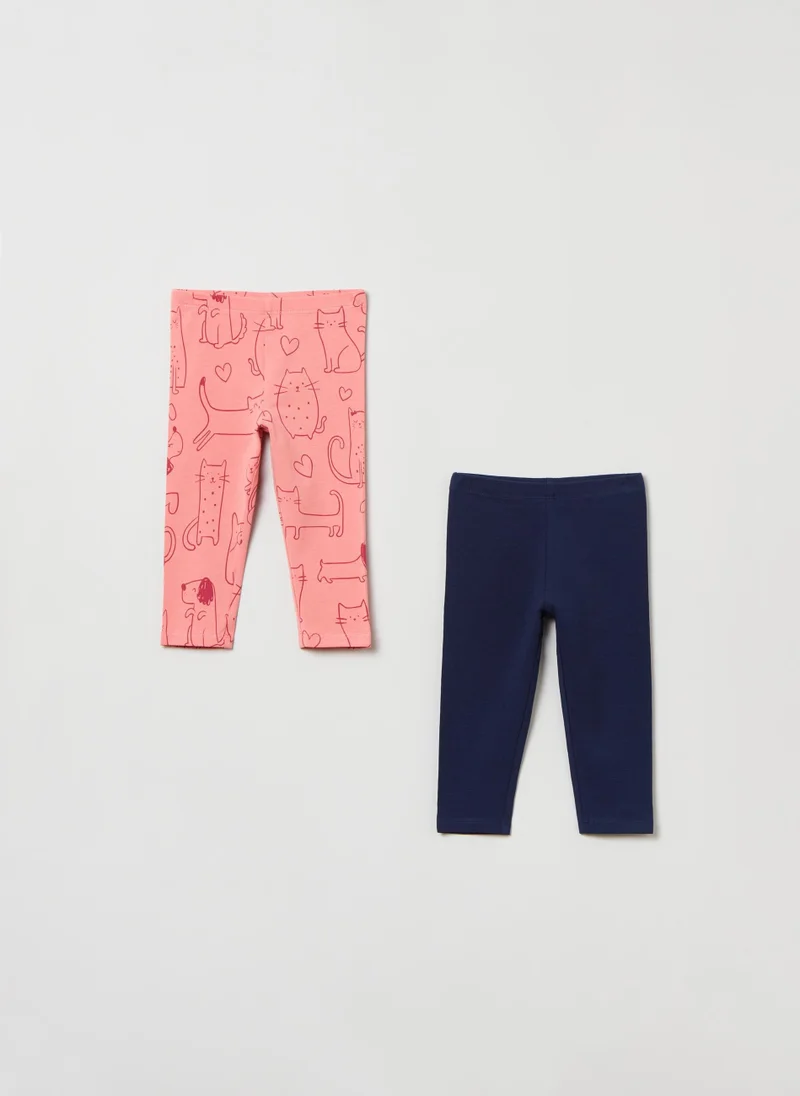 Ovs Two-pack leggings in stretch cotton