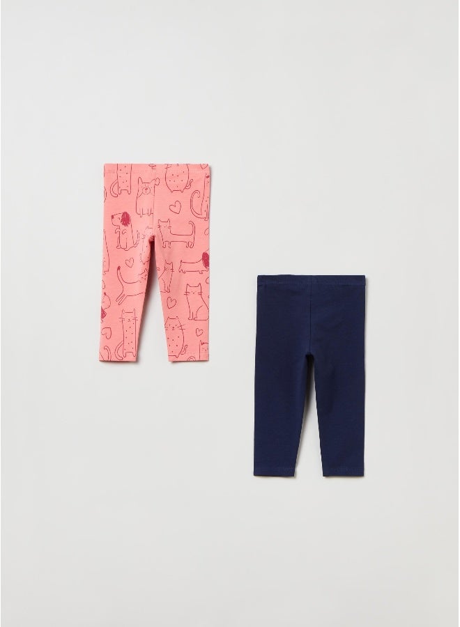 او في اس Two-pack leggings in stretch cotton - Image 2