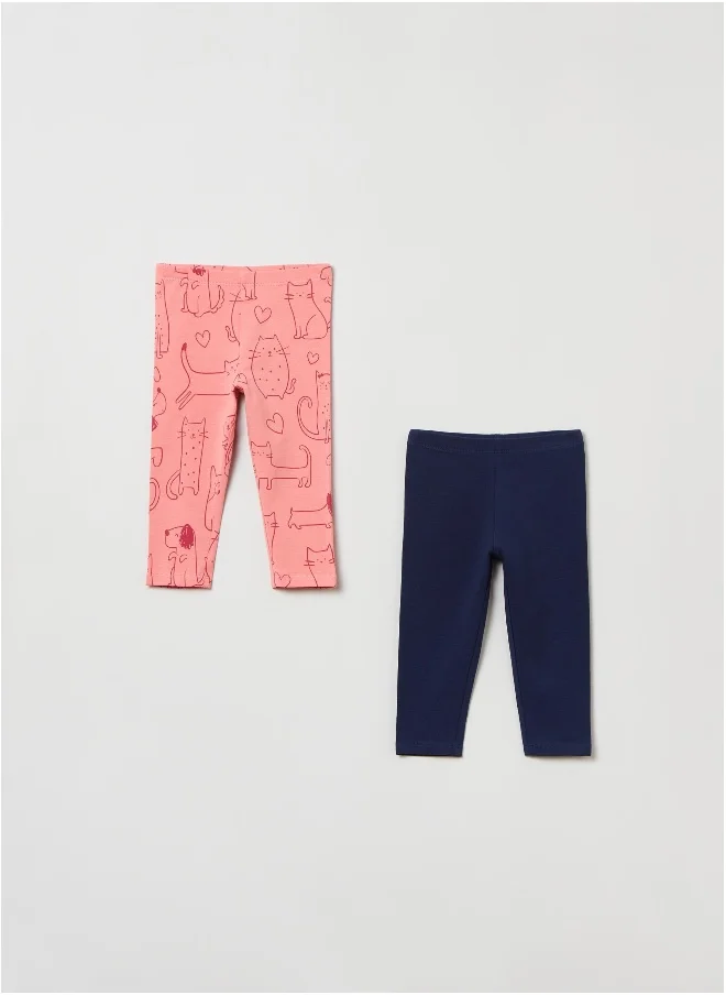 Ovs Two-pack leggings in stretch cotton