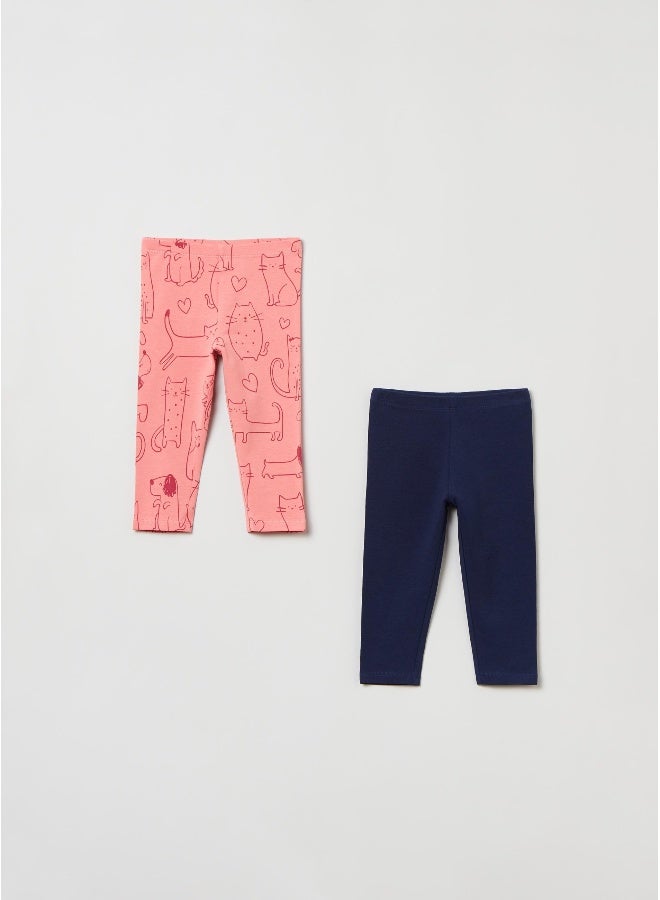 او في اس Two-pack leggings in stretch cotton - Image 1