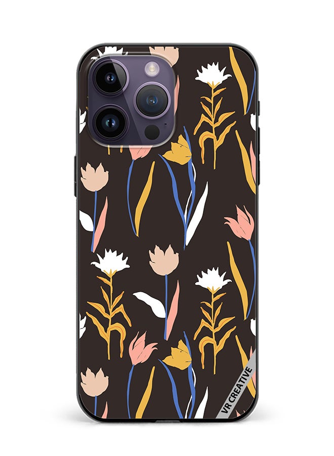 VR CREATIVE Protective Case Cover For Apple iPhone 16 Pro Abstract Simple Shape Flowers And Plants Seamless Pattern Design Multicolour - Image 1