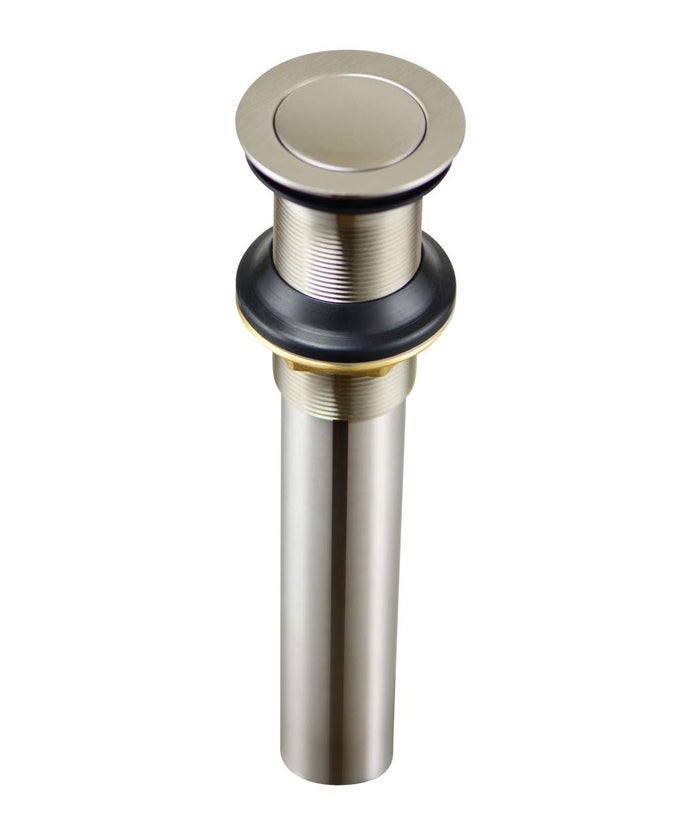 POP UP DRAIN STOPPER FOR BATHROOM FAUCET VANITY OR VESSEL SINK BATHROOM DRAIN ASSEMBLY NO OVERFLOW BRUSHED NICKEL