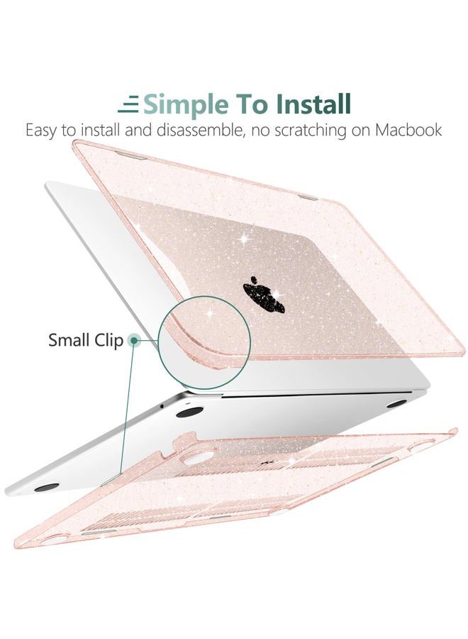 DONGKE Compatible with MacBook Air 13.6 inch Case M4 M3 M2 2025 2024 2023 2022 A3240 A3113 A2681, Glitter Bling Plastic Hard Shell & Keyboard Cover for MacBook Air M4 13 inch Case, Starlight - Image 4