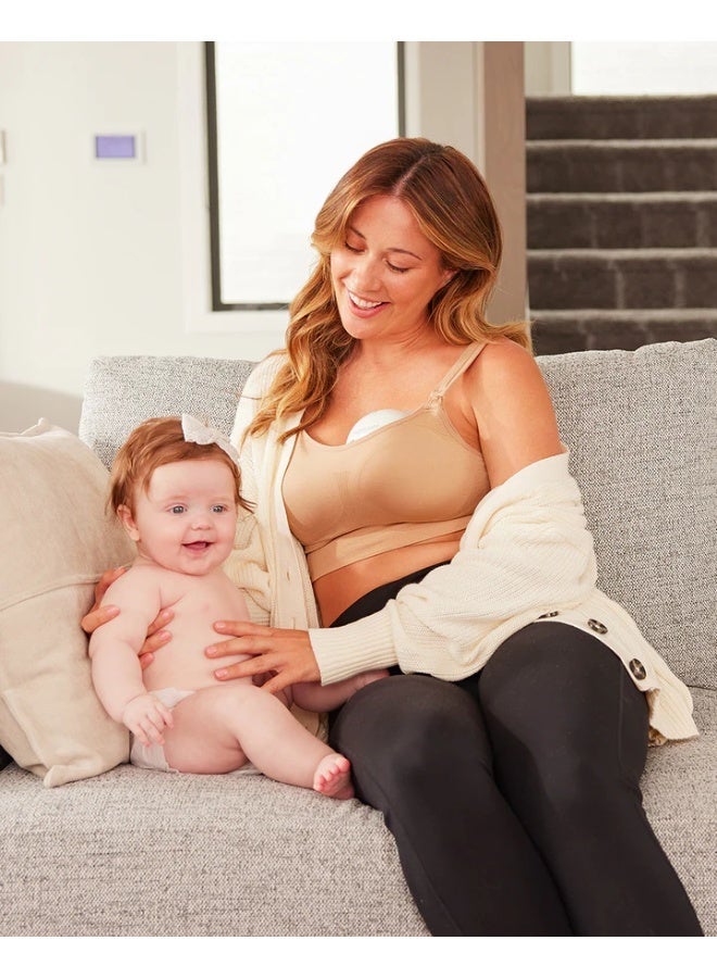 Momcozy M5 All-in-One Wearable Breast Pump Hands Free Wireless Double Natural Latch Angle 9 Levels Ultra Quiet Lightest Hard Shell Case Included Pump Like Your Baby Is Right There With You - Image 3