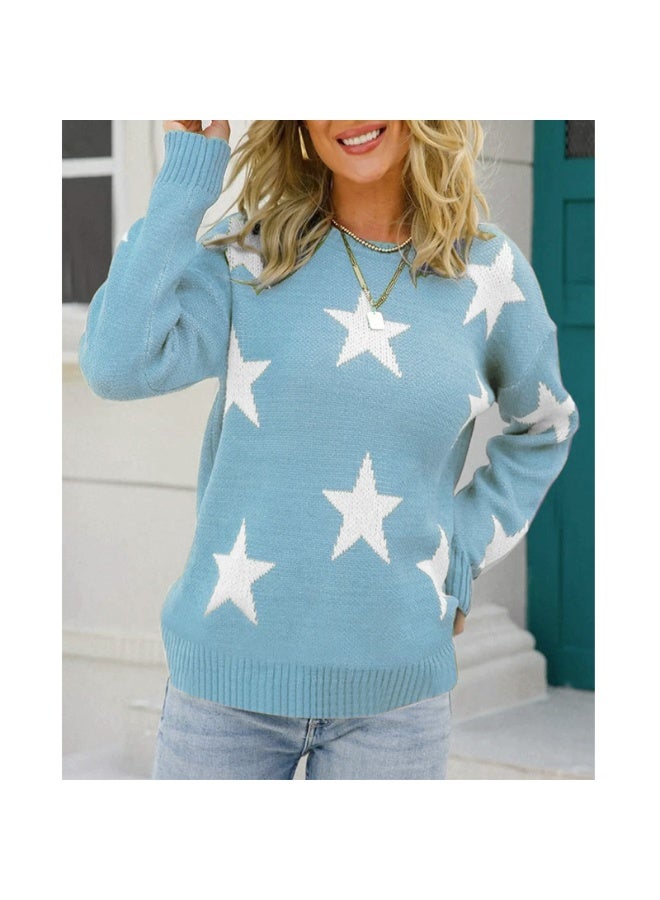 NIBEMINENT Sweater Long Sleeve Knit Print Patchwork Pullovers Vintage Loose Round Neck Thick Jumpers Elegant Lady Casual Autumn Winter - Image 1