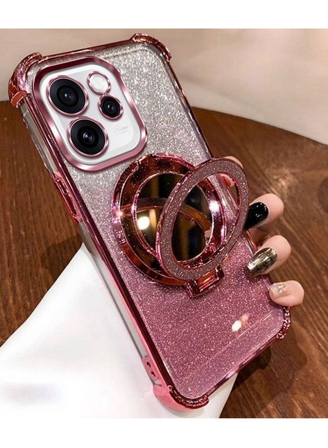 بريق مغناطيسي لحافظة Oppo Reno 15 Pro ، واقي عدسة الكاميرا ، حامل لامع ، مرآة مكياج ، يدعم الشحن اللاسلكي ، غطاء Oppo Reno 15 Pro 5G فاخر ومقاوم للصدمات - Image 4