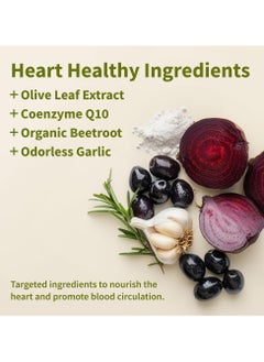 SNAP SUPPLEMENTS Heart Health For Blood Pressure Support +olive Leaf + 12 Active Ingredients Supports Health Cholesterol Boosts Nitric Oxide Levels, Antioxidant Protection - Dietary Supplement - 90 Capsules  - Image 3
