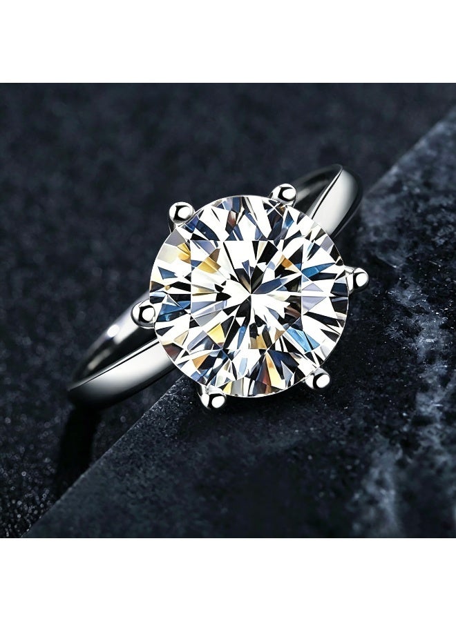 Field 5 Carat Moissanite Women's Ring , wedding ring,engagement ring, S925 Rhodium Plated ,Adjustable Size , Luxury Gift Box , Ready to Gift - Image 2