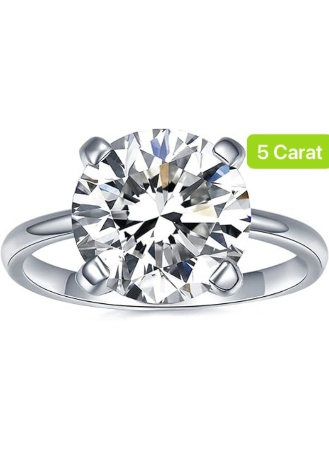Field 5 Carat Moissanite Women's Ring , wedding ring,engagement ring, S925 Rhodium Plated ,Adjustable Size , Luxury Gift Box , Ready to Gift - Image 1