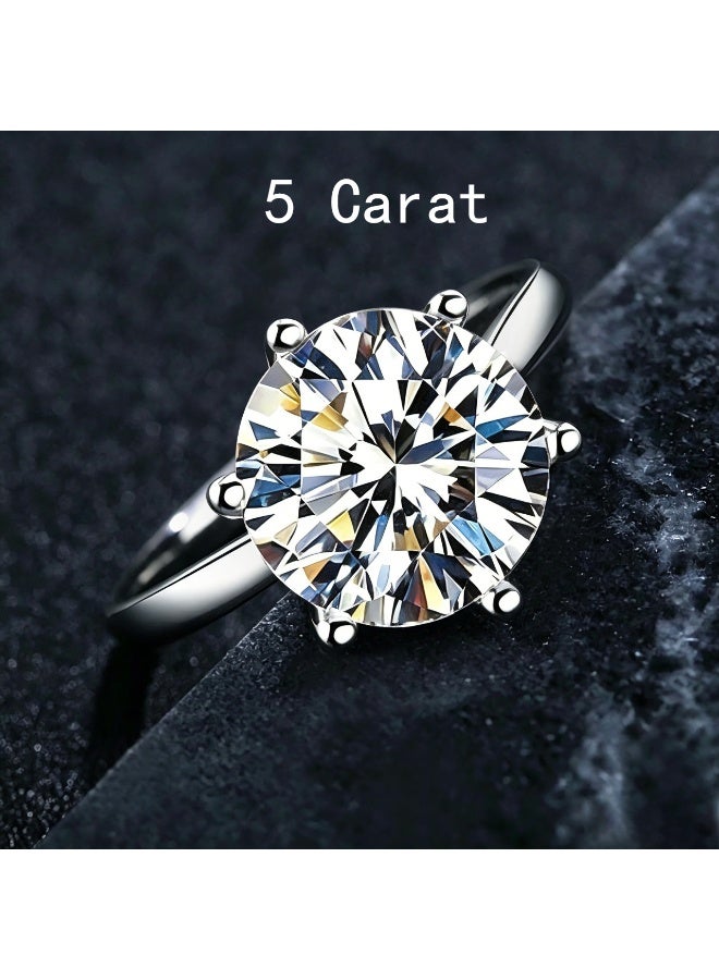 Field 5 Carat Moissanite Women's Ring , wedding ring,engagement ring, S925 Rhodium Plated ,Adjustable Size , Luxury Gift Box , Ready to Gift - Image 2