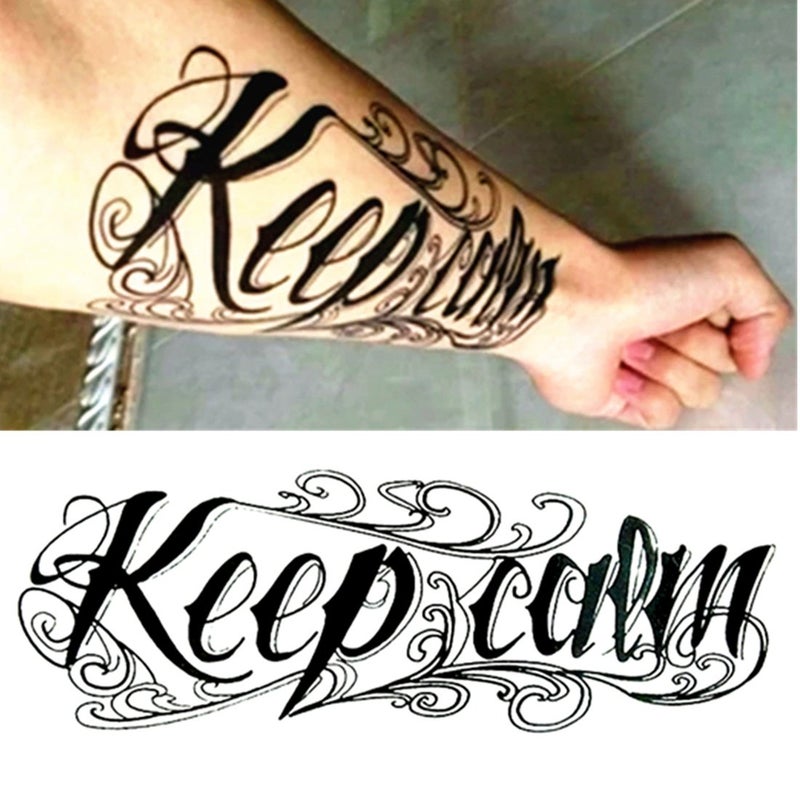 S.A.V.I 3D Temporary Tattoo Waterproof Sticker Beautiful Black Big Flower Text Moon Popular New Designs Size - 21x15cm (64b), Multicolor, 4 g - Image 5