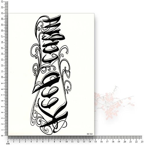 S.A.V.I 3D Temporary Tattoo Waterproof Sticker Beautiful Black Big Flower Text Moon Popular New Designs Size - 21x15cm (64b), Multicolor, 4 g - Image 4