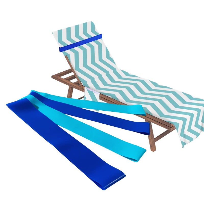 Matenf 4 Pack Towel Bands, Towel Bands for Beach Chair, Rubber Towel Clips for Pool Chair, Must Haves Beach & Cruise Accessories, Towel Holder for Cruise Chairs, Perfect Alternatives for Towel Clips - Image 1