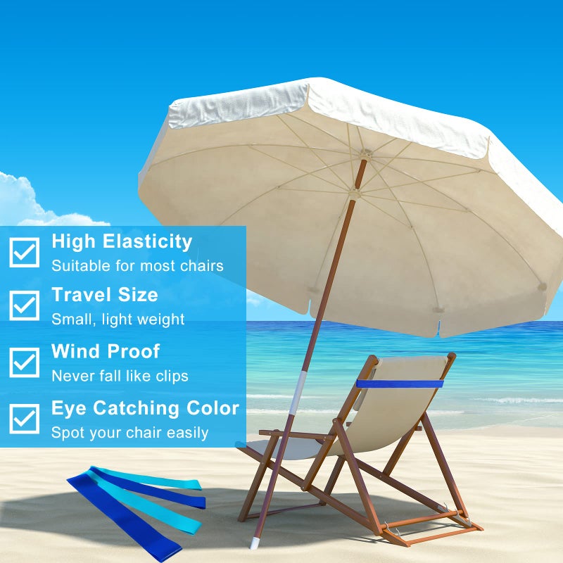 Matenf 4 Pack Towel Bands, Towel Bands for Beach Chair, Rubber Towel Clips for Pool Chair, Must Haves Beach & Cruise Accessories, Towel Holder for Cruise Chairs, Perfect Alternatives for Towel Clips - Image 4
