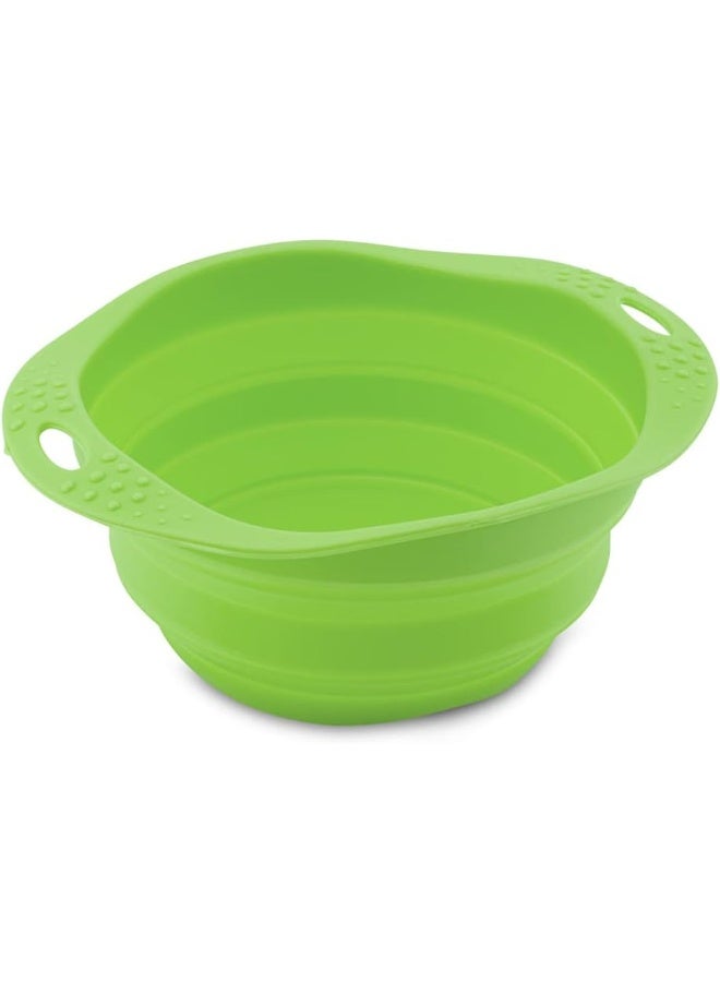 Beco Travel Bowl - Collapsable Silicone Food and Water Bowl for Dogs - M - Green - Image 1