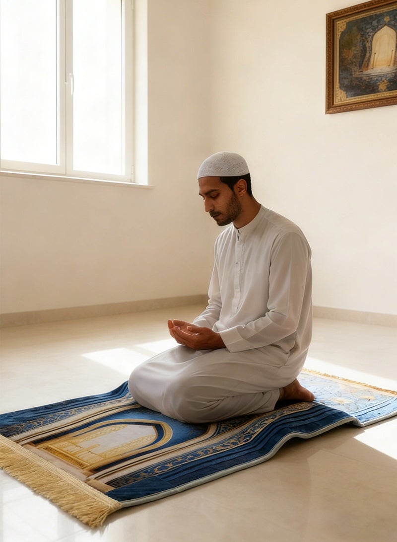 سجادة الصلاة السميكة 8 سم - وسادة الركبة الناعمة الإضافية للعبادة والتأمل ، سجادة المخملية غير المنزلقة لاستخدام كنيسة المسجد المنزلي ، سجادة الصلاة القابلة للطي المريحة للبالغين - Image 1