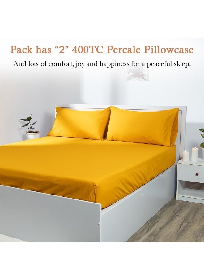 Atelier - Atelier Set of 2 Pillow Cases 400 Thread Count 100% Cotton Long Staple Pillowcase, Durable and Silky Soft Pillow Covers, Natural Luxurious Hotel Class Bedding - Image 1