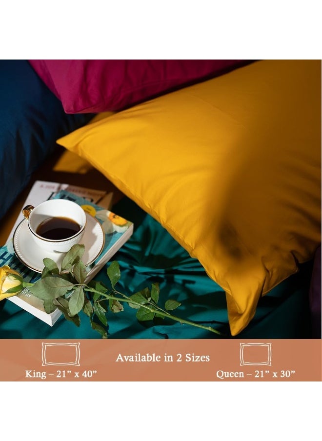 Atelier - Atelier Set of 2 Pillow Cases 400 Thread Count 100% Cotton Long Staple Pillowcase, Durable and Silky Soft Pillow Covers, Natural Luxurious Hotel Class Bedding - Image 1