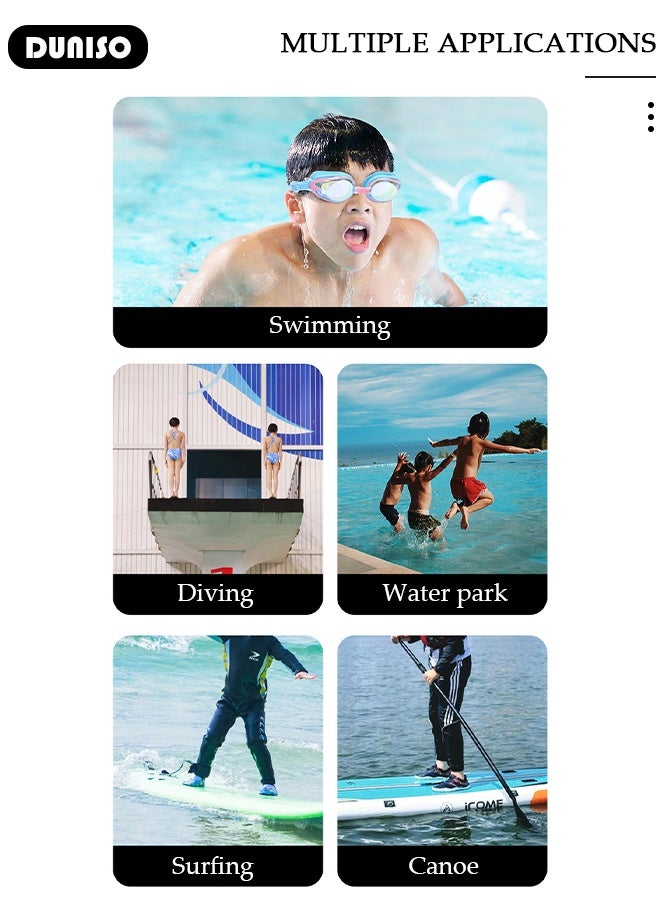 DUNISO Swim Goggles and Cap Set 4 in 1, HD waterproof swimming goggles, Anti-Fog No Leak Proof Waterproof Swim Goggles with Soft Silicone, The swimming goggles come with earplugs for Adult Men Women  - Image 5