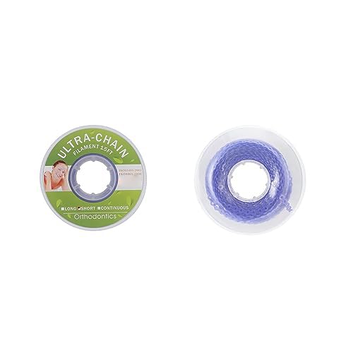 ANNWAH Dental Colorful Orthodontic Braces Rubber ChainsDental Rubber Chains for Braces Power Chains for Orthodontic TreatmentContinuousPurple 16