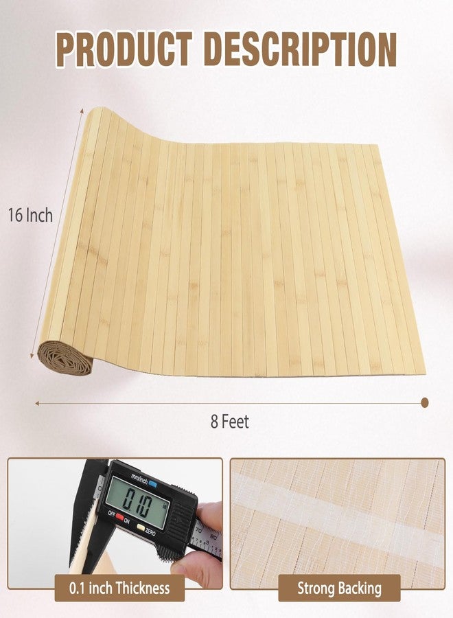 EYAYEN Natural Bamboo Wall Panel for Interior Wall Decor, Pole Wrap Wainscoting Interior Wall Cladding Panel for Kitchen Island, Bedroom, Living Room Office,Decor(16" H x 96" L, Raw) - Image 2