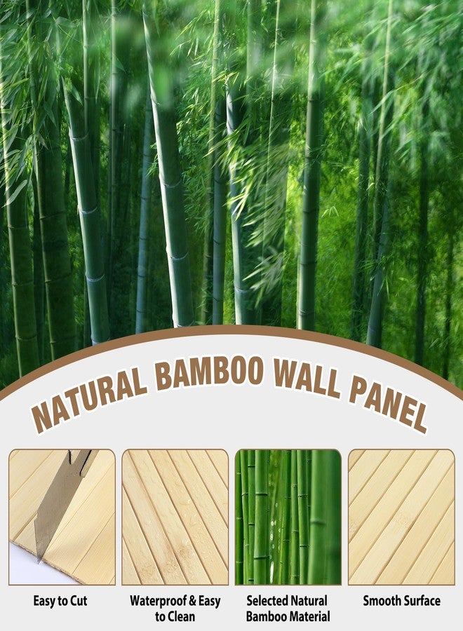 EYAYEN Natural Bamboo Wall Panel for Interior Wall Decor, Pole Wrap Wainscoting Interior Wall Cladding Panel for Kitchen Island, Bedroom, Living Room Office,Decor(16" H x 96" L, Raw) - Image 3