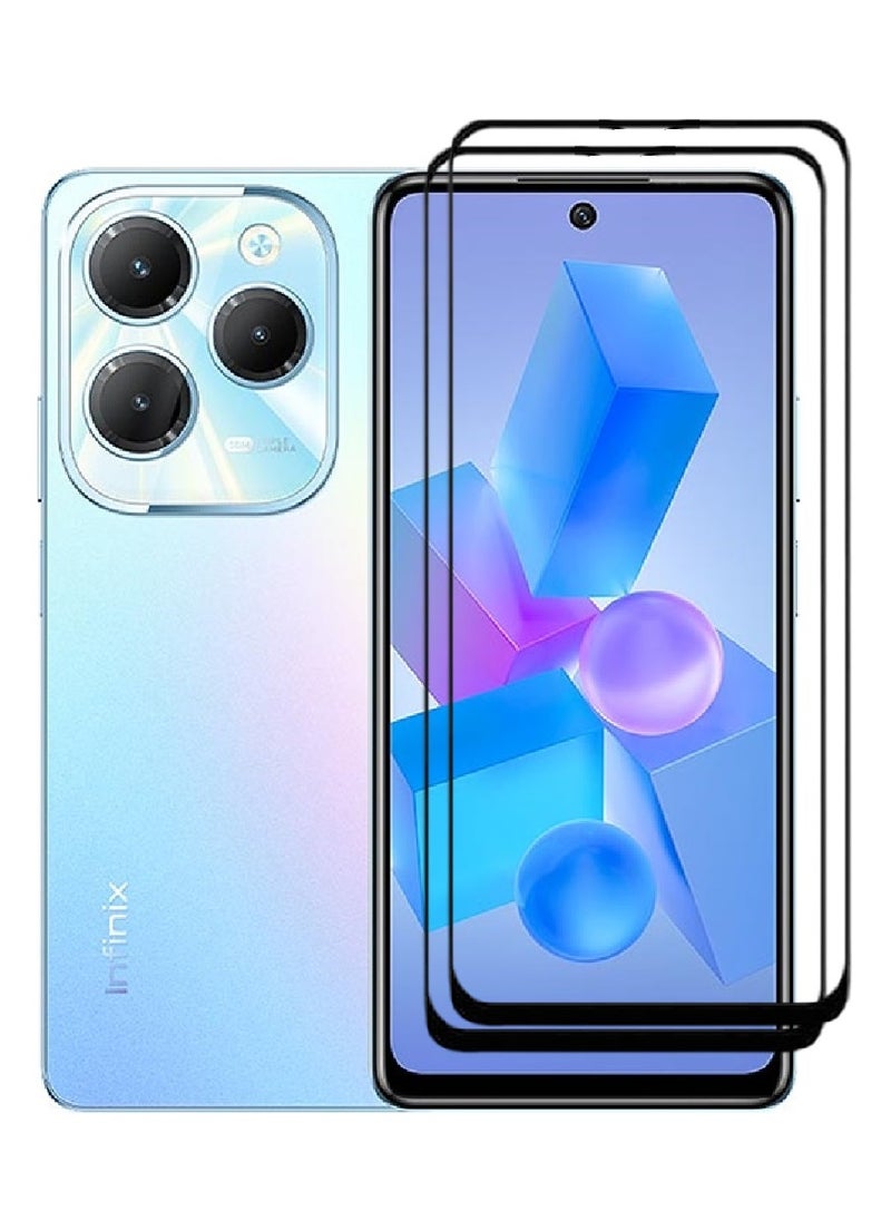 AINA 2 Pieces Tempered Glass Screen Protector 5D Designed For Infinix Hot 40 Full Glue Edge to Edge Full Screen Coverage And Bubble Free - Image 1