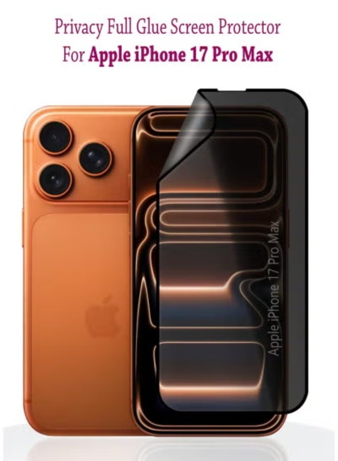 دوسالا حماية شاشة خاصة غير لامعة مضادة لبصمات الأصابع نانو سيراميك لجهاز iPhone 17 Pro Max - تغطية حواف حادة 9H وحقيبة تغطية كاملة مع تكنولوجيا مضادة للتجسس، سطح مقاوم للخدوش، تجربة لمسة سلسة، وتشطيب أسود متين لحماية الشاشة بشكل كامل. - Image 1