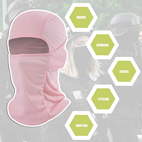 hikevalley Balaclava Face Mask Adjustable Windproof UV Protection Hood (US, Alpha, One Size, Pink) - Image 2