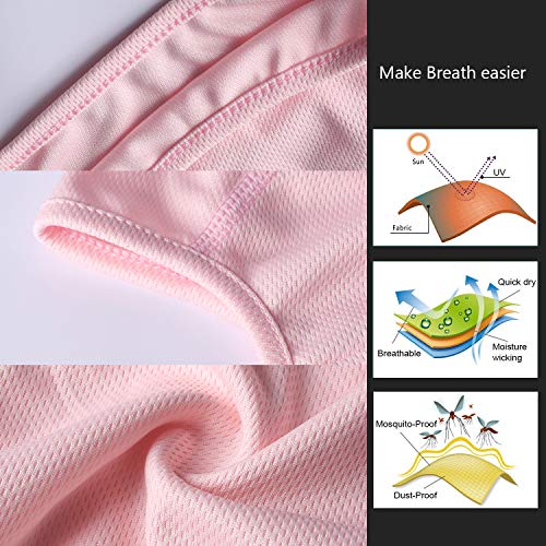 hikevalley Balaclava Face Mask Adjustable Windproof UV Protection Hood (US, Alpha, One Size, Pink) - Image 5