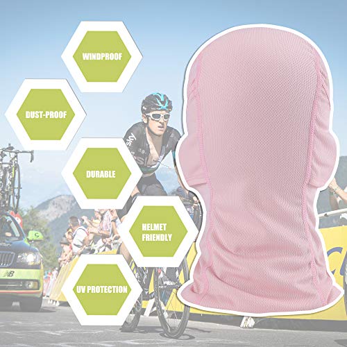 hikevalley Balaclava Face Mask Adjustable Windproof UV Protection Hood (US, Alpha, One Size, Pink) - Image 3