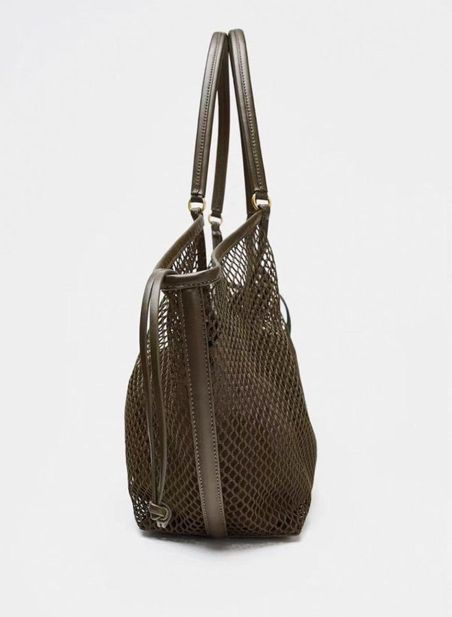 Molodo Large Mesh Hobo for Women Summer Beach Bag with Inner Bag Large Tote Elegant Purses for Vacation Travel - Image 5
