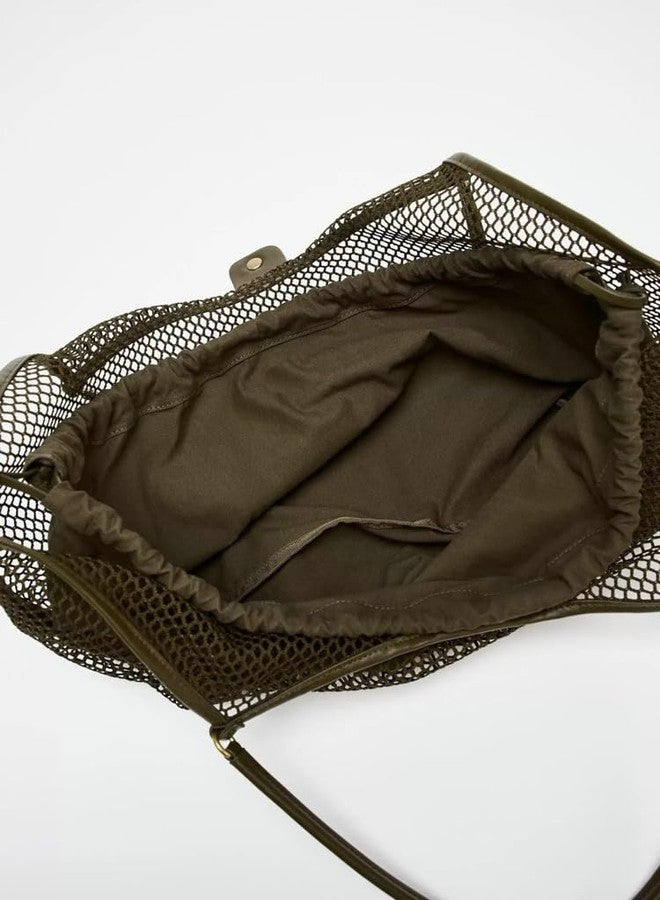 Molodo Large Mesh Hobo for Women Summer Beach Bag with Inner Bag Large Tote Elegant Purses for Vacation Travel - Image 2