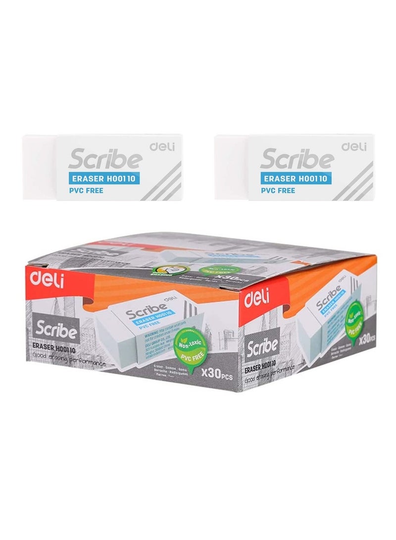 Deli 30-Piece White Eraser Set  - Image 2