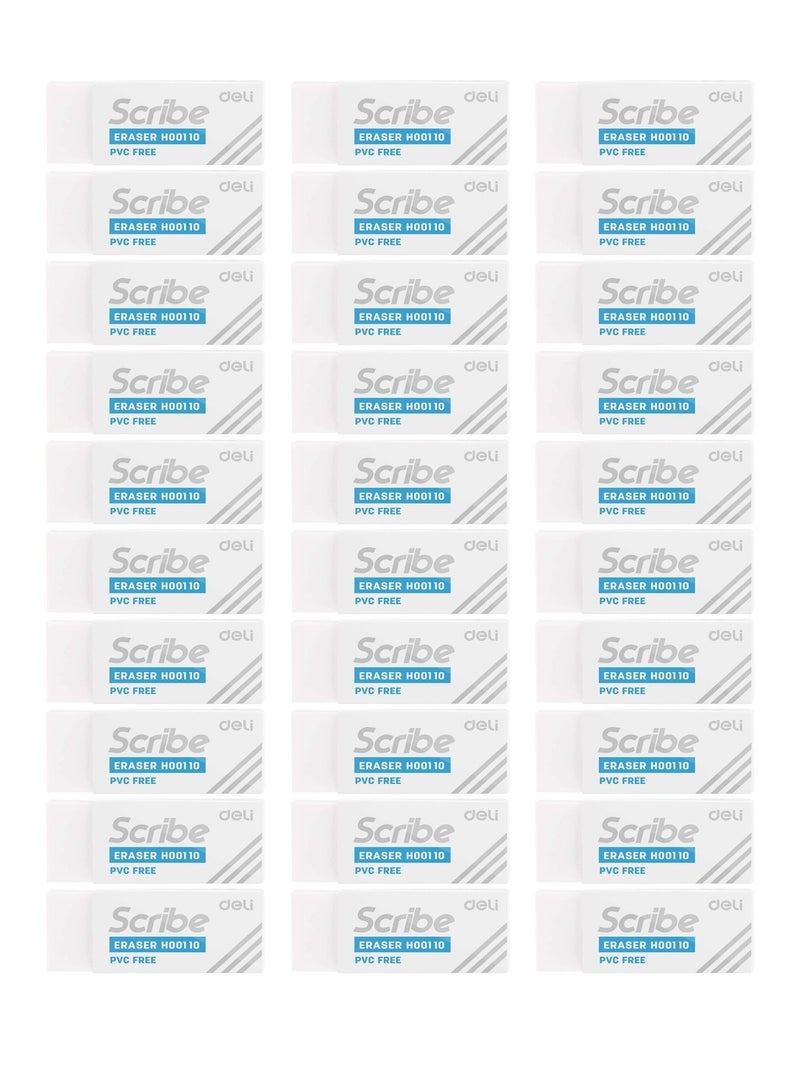 Deli 30-Piece White Eraser Set  - Image 3