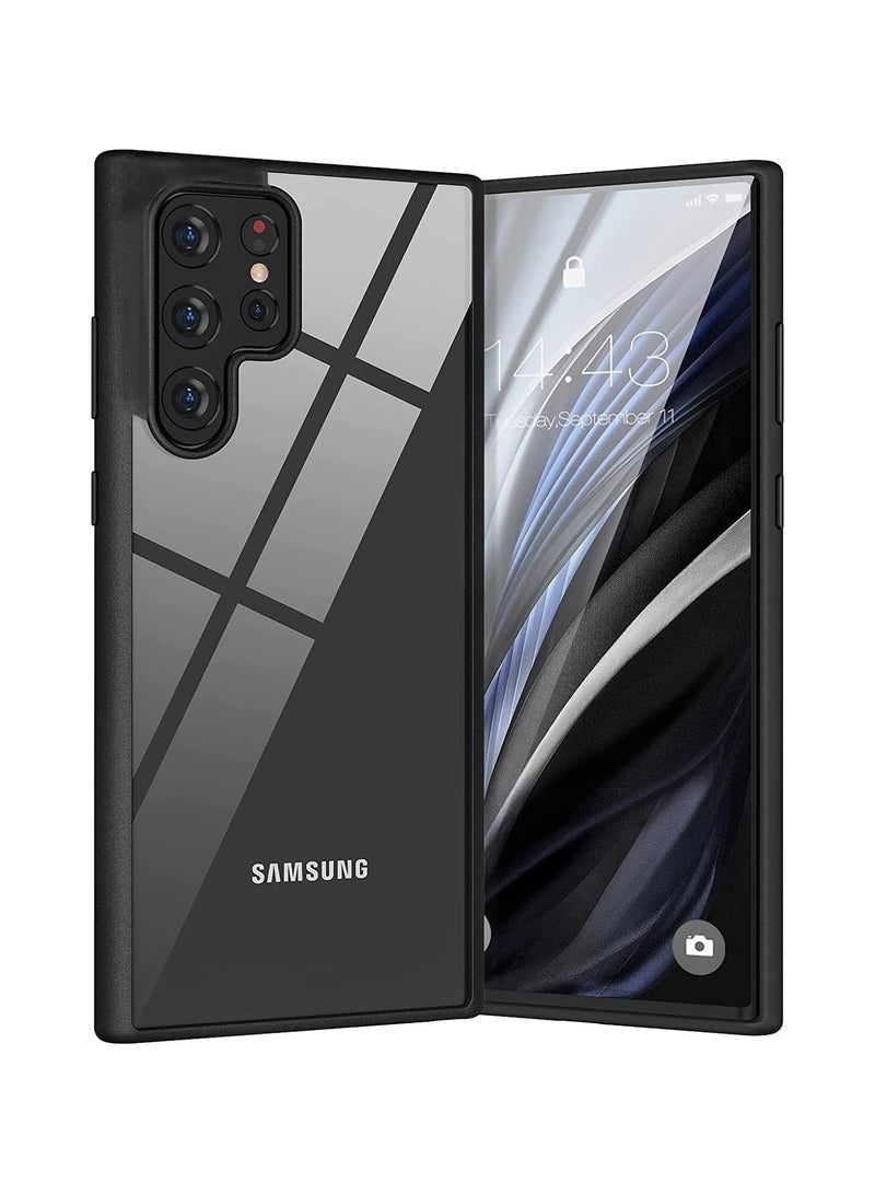 ماجيك ماسك حافظة شفافة من سلسلة Magic Mask Q متوافقة مع حافظة صلبة مضادة للصدمات + غطاء خلفي صلب واقٍ من السيليكون الشفاف مع إطار من السيليكون لهاتف اس 23 الترا اسود - Image 2