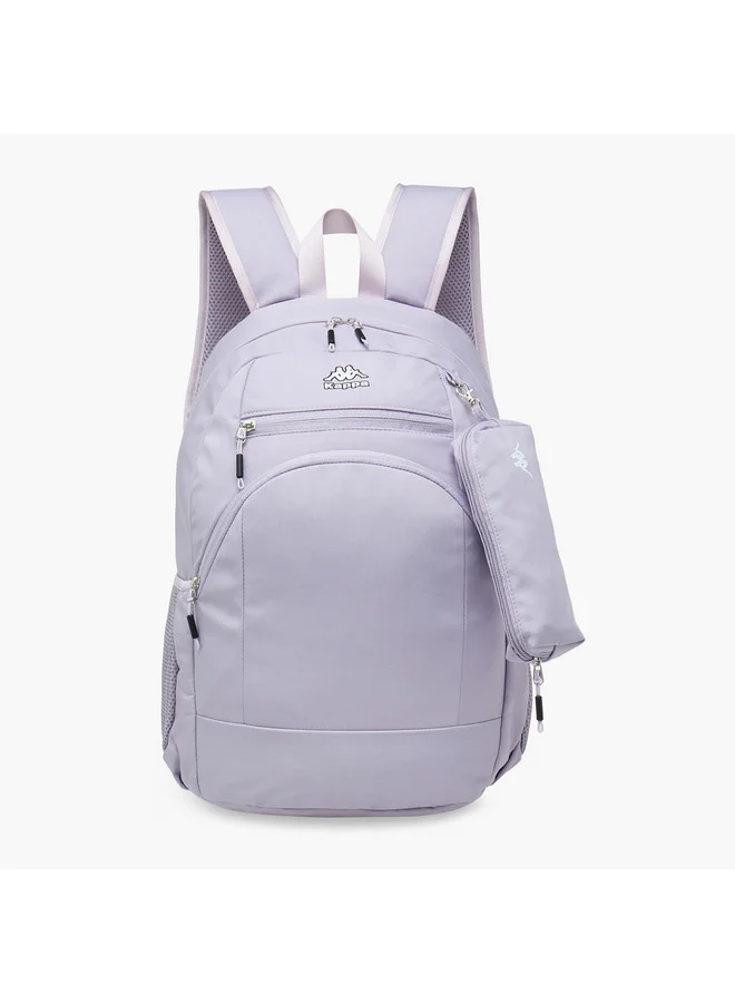 كابا Girls Logo Print Backpack with Adjustable Straps and Detachable Pencil Pouch - 20x30x46 cm
