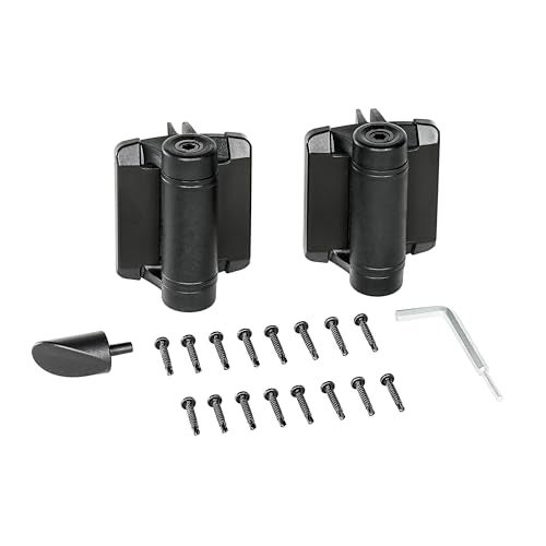 SANKEYTEW Black Self Closing Gate Hinges SelfAligning Heavy Duty Spring Hinges Adjustable Tension Pool Safety HingeSquare Post Aluminum Gates Swing Close 1 Black - Image 1