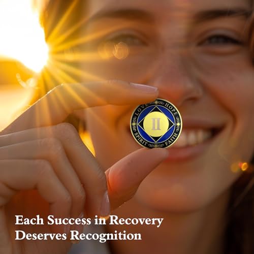 IELCJJ 2 Year NA Medallions - Recovery Narcotics Anonymous Chips - Two Year Living Clean Sobriety Coin - (Years 1-30) Journey Celebrate Recovery Addicts - Narcotics Anonymous Gifts for Men Women - Image 4