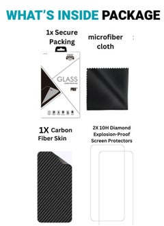 SARAOONT Samsung Galaxy A15 1 Piece Carbon Fiber Skin Wrap and 2 Piece 10H Screen Protectors  - Image 4