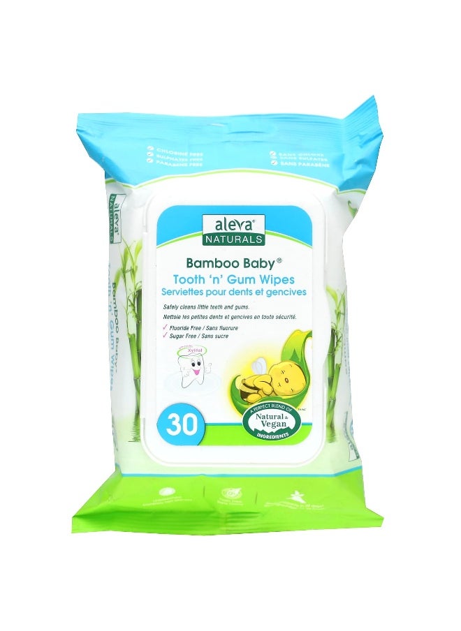 Aleva Naturals Aleva Naturals, Bamboo Baby, Tooth 'n' Gum Wipes, 30 Wipes  - Image 1