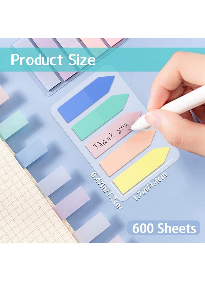 BangBoom 600 Pieces Page Markers Sticky Index Tabs, 15 Colors Book Annotation Supplies Aesthetic, Writable And Repositionable File Tabs Flags For Reading Notes Classify Files (Arrow)  - Image 2