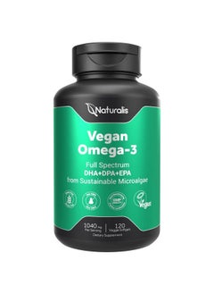 Vegan Omega 3 Dha Epa  Dpa From Algae  Vegan Society Certified Sustainably Sourced True Full Spectrum  120 Veggie Softgels Carrageenan Free